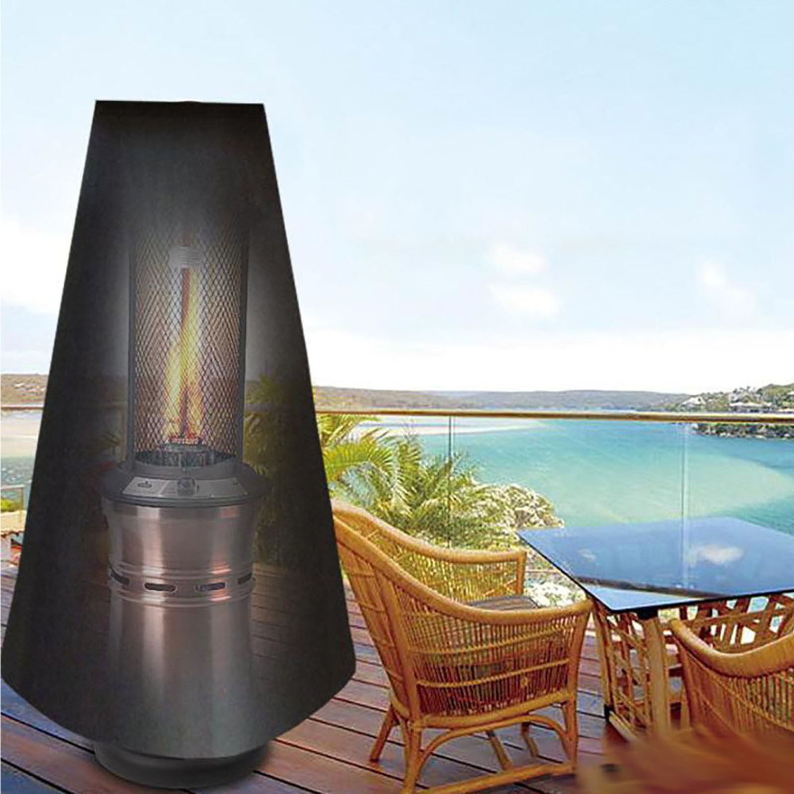 Yyuenw Outdoor Patio Chiminea Caps, Fire Pit Heater Cover, Outdoor Patio Weather Resistant Outdoor Chimney Protective Cover Patio Furniture Covers
