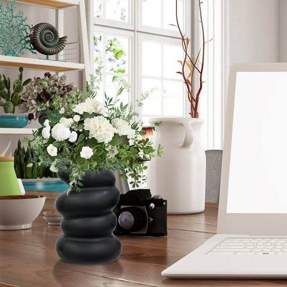 Clearance Under $5!Yyuenw Plastic Spiral Vase Nordic Style Flower Arrangement Container Home Decor Sculpture for Living Room, Dining Room, Bedroom, Office, Bathroom, Kitchen or Bedside Table