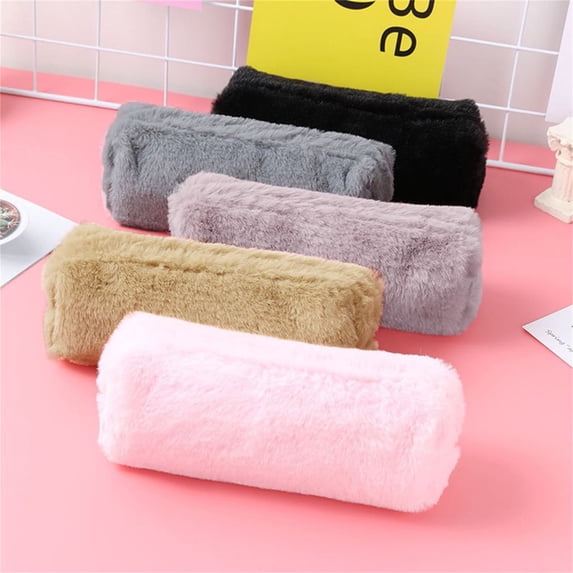 Yyuenw Plush Pencil Case, Large-Capacity Adorable Plush Pencil Pouch, Multi-Functional Cosmetic Bag Ideal for Cosmetics Storage, Stationery Organization