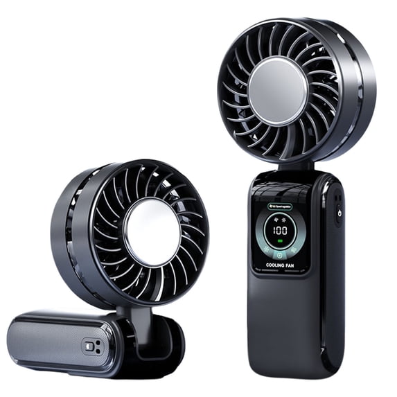 Up to 65 off!Yyuenw Portable Handheld Fan, 3600mAh Battery Operated With LED Display, 3 Speeds, Makeup Fans for Women with Base, 180°Foldable 3in1 Handheld/Neck/Desk Fan for Outdoor Indoor,Ultra Quiet
