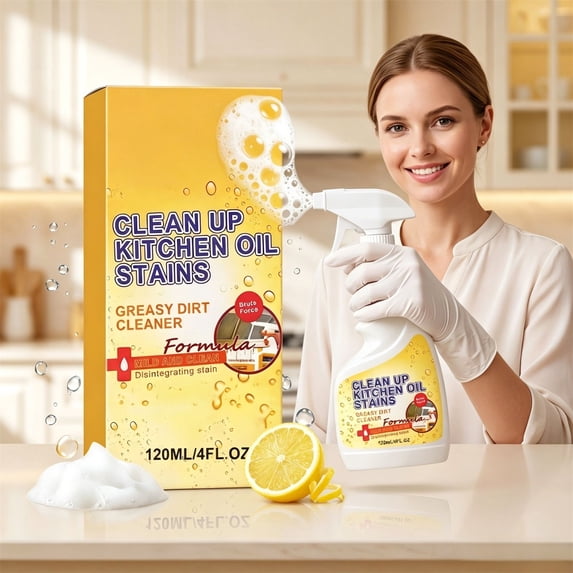 Yyuenw Powerful Kitchen Grease Cleaner - Heavy Grease Stain Remover For Range Hoods And Cooktops - The Ultimate Oil-Removing Magics Weapon 120ml
