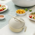 thumbnail image 1 of Yyuenw Ramen Noodle Bowls Microwavable, Microwave Ramen Bowl,Ramen Cooker with Lid and Handle,Ramen Noodles Bowl,Comes with Spoon And fork for Home Office Dorm Room College, 1 of 5