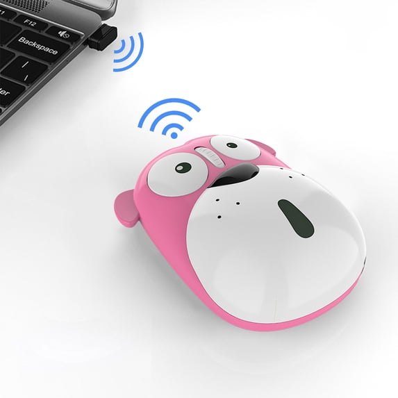 Yyuenw Rechargeable Cute Puppy Shape Wireless Mouse, Silent Buttons, 200 Days Standby, 2.4G Connection for Desktop PC and Laptop