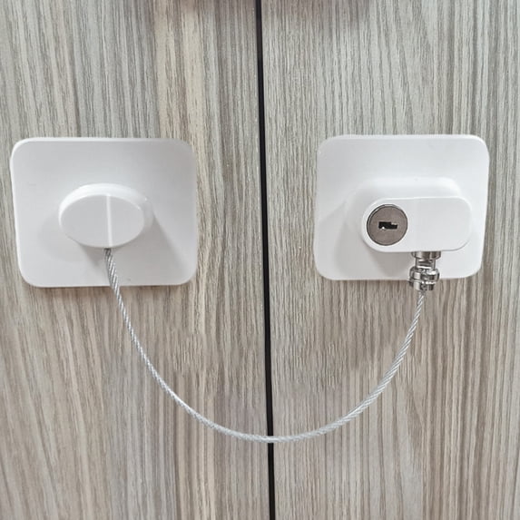 Clearance Under $5!Yyuenw Refrigerator Lock 2 Packs, Refrigerator Lock with Keys,for Fridge, Cabinet Locks, Drawers, Dishwasher, Toilet and Child Safety Cabinet Locks, 3M Adhesive No Drilling