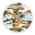 thumbnail image 1 of Yyuenw Round Beach Towel Oversized Blanket Palm Leaves Tropical Style Flamingo Print Microfiber Large Round Towel Picnic Mat Super Water Absorbent Towel 59 Inches Diameter, 1 of 5