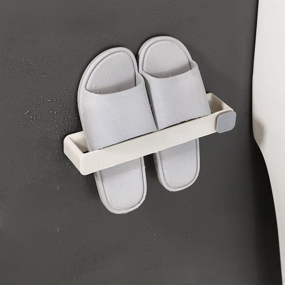 Yyuenw Shoe Rack, Bathroom Slippers Rack Punch Frees Toilet Wall Mounted Toilet Slippers Rack Wall Shoe Storage