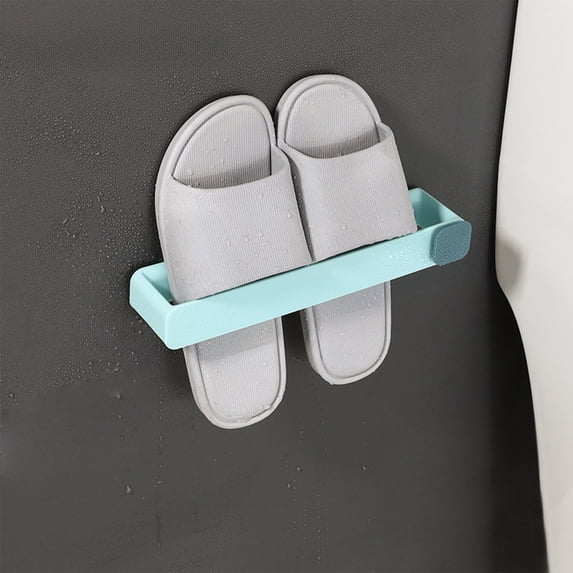 Yyuenw Shoe Rack, Bathroom Slippers Rack Punch Frees Toilet Wall Mounted Toilet Slippers Rack Wall Shoe Storage