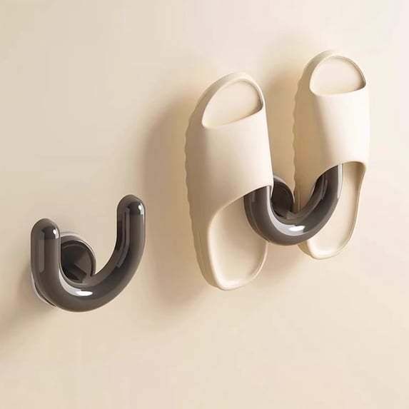 Yyuenw Shoe Rack, Multi Color Suction Cup Slipper H-older Bathroom Non Perforated Wall Mounted Hook Bathroom D-rain Hanger Storage Hook