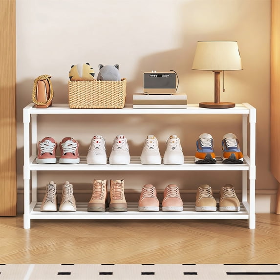 Yyuenw Shoe Rack, Shoe Rack Shoe Rack Storage Organizer With 3 Tiers Metal Shelves For Bedroom Closets Entry Dorm Room