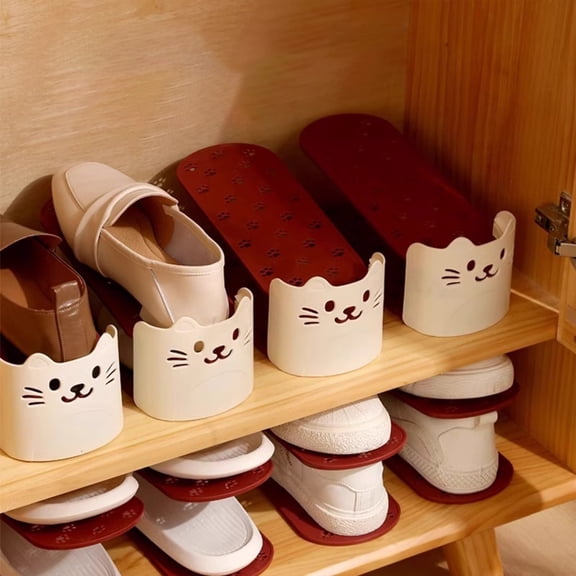 Yyuenw Shoe Slot Organizer, Double-Layer Shoe Rack Stacker, Space-Saving, Double-Layer Design Ideal for Wardrobe Shoe Compartments