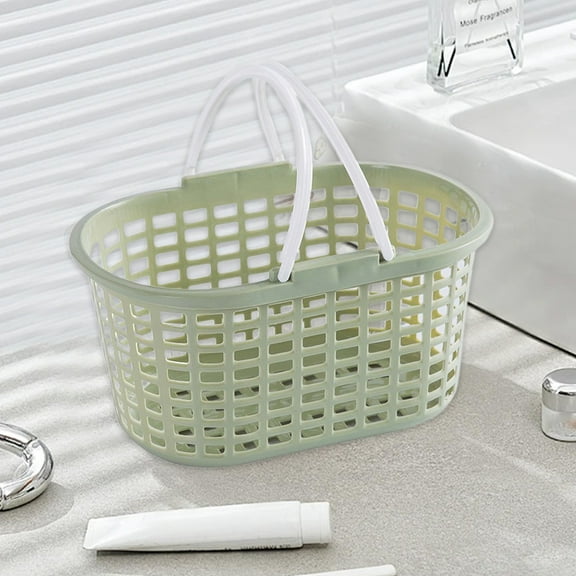 Yyuenw Small Basket With Handle, Portable Storage Basket with Dual Handle, Plastic Storage Baskets, Grocery Baskets, Dorm Shower Tote Bag for Bathroom, Kitchen, Closet, College Dorm