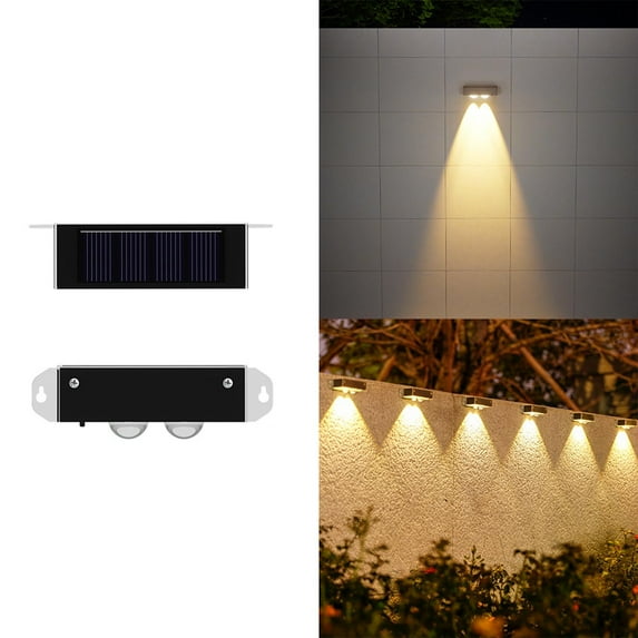 Yyuenw Solar Lights for Outside, Battery Operated Wall Lamps Outdoor 10W Waterproof Lighting Fixtures Acrylic Lampshade Modern 60cm Long Solar Wall Lights for Porch Patio Front Door Entryway
