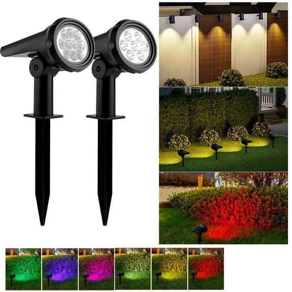 Clearance Under $5!Yyuenw Solar Spot Lights Outdoor,18 LEDs Solar Flood Lights, IPX65 Waterproof,Solar Spotlight for Driveway/Backyard/Patio Landscape/Tree/Garage