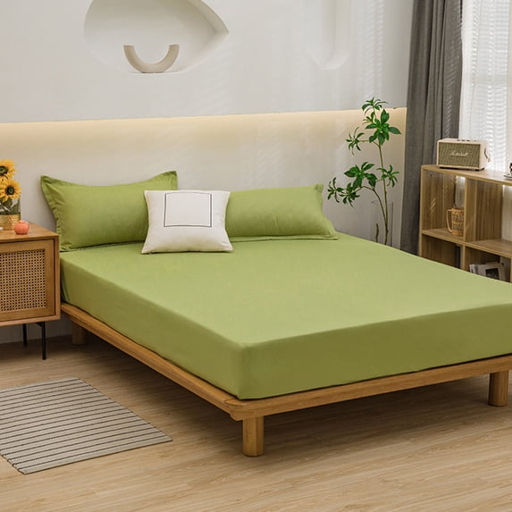 Yyuenw Solid-Color Bed Cover, 78x86-inch Queen Size Mattress Protector, Soft and Skin-Friendly Material, Cozy Home Decor & Housewarming Gift