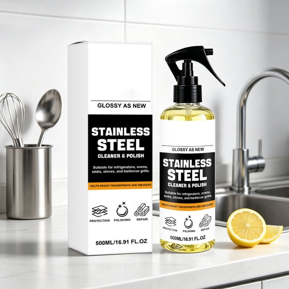 Yyuenw Stainless Steel Polishing Cleaner - Multi-purpose Oil Stain Cleaner For Household Kitchen Cookware 500ml