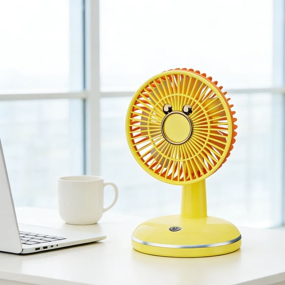 Yyuenw Summer Fan Round Base Fan Rechargeable Desktop Fan Portable Coolings Fan For Outdoor Gift Use