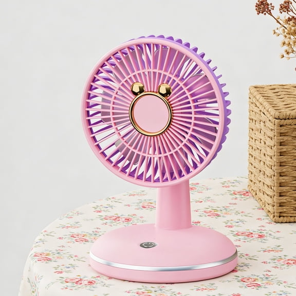 Yyuenw Summer Fan Round Base Fan Rechargeable Desktop Fan Portable Coolings Fan For Outdoor Gift Use