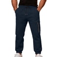 thumbnail image 1 of Dvprdro Sweatpants for Men Elastic Waist Closed Bottom Casual Athletic Joggers Drawstring Fashion Workout Pants with Zip Pockets, 1 of 6