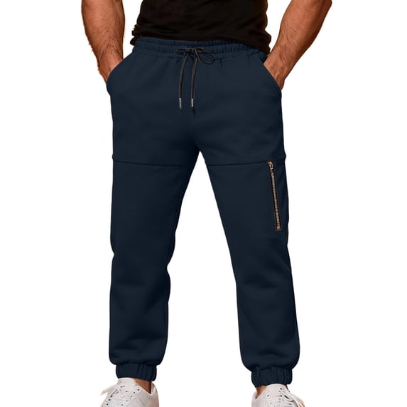 Dvprdro Sweatpants for Men Elastic Waist Closed Bottom Casual Athletic Joggers Drawstring Fashion Workout Pants with Zip Pockets