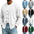 thumbnail image 1 of Dvprdro Sweatshirt for Men Button Down Long Sleeve Casual Athletic Jacket Fashion Loose V Neck Solid Sweatshirts, 1 of 5