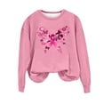 thumbnail image 1 of Yyuenw Sweatshirt for Women Breast Cancer Awareness Floral Butterfly Ribbon Long Sleeve Crew Neck Tops, 1 of 4