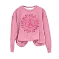 thumbnail image 1 of Yyuenw Sweatshirt for Women Breast Cancer Sunflower Ribbon Long Sleeve Crew Neck Tops, 1 of 4