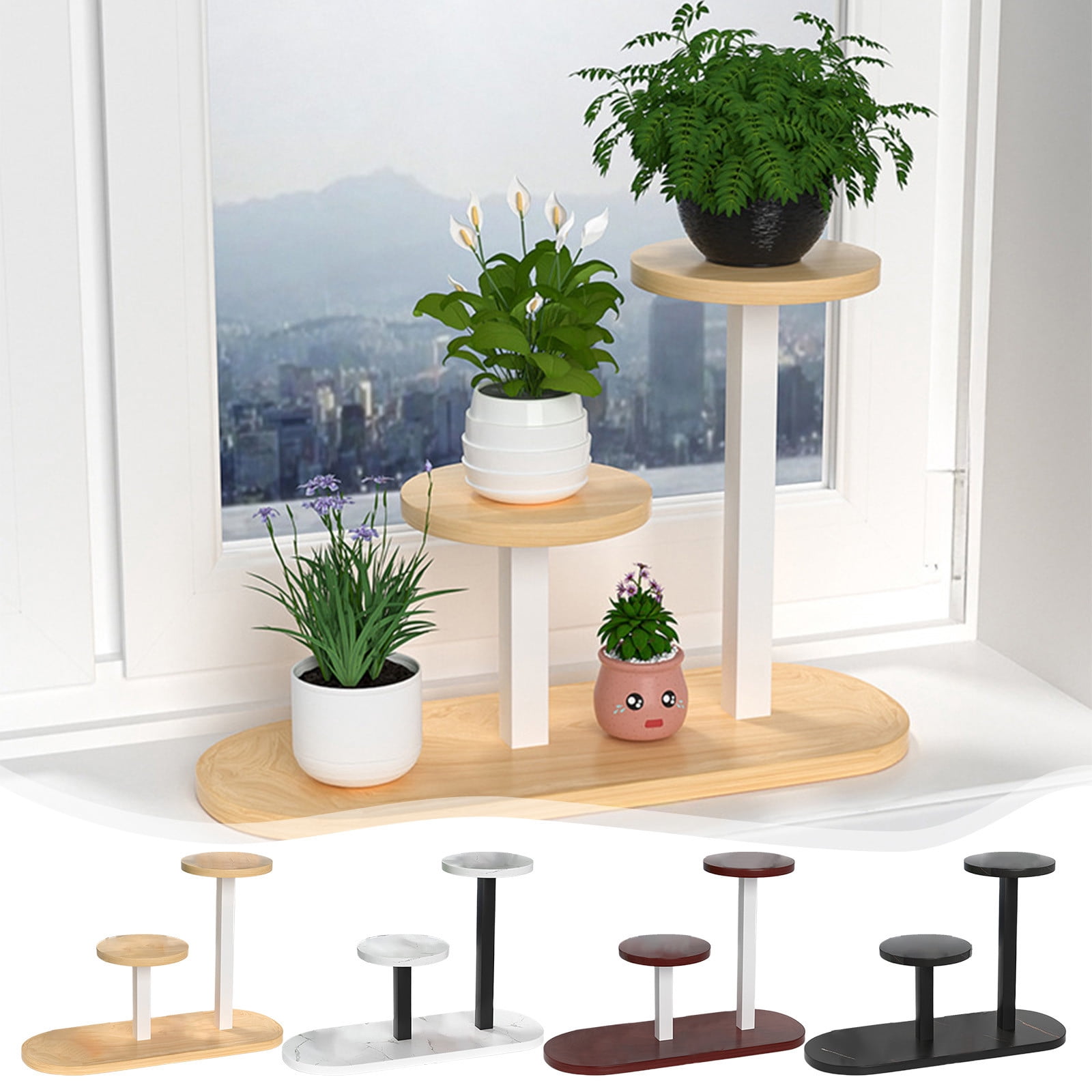 Yyuenw Three-tiered Window Sill Fower Stand,Plant Stand Storage Stand,Plant  Stand Indoor Outdoor Garden Decor Multi Layer Flower Pot Display Shelf ...