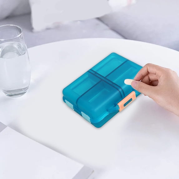 Clearance Under $5!Yyuenw Travel Pill Organizer Small 8 Grid Compartments Pill Holder Box Daily Container Small Container Medicine Travel with 10 Compartments for Purse Fish Oil Medicine