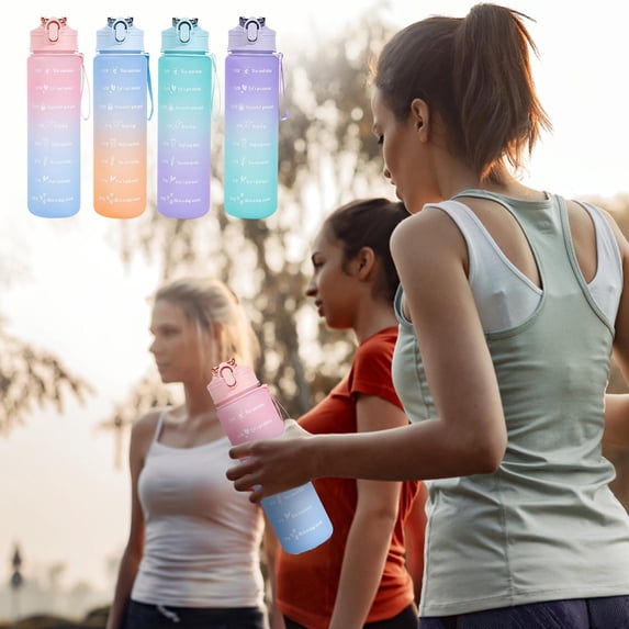 Yyuenw Water Bottle, Sports Water Cup Large-capacity Student Water Bottle Fitness Cup Straw Kettle Outdoor 750ML Super Large Space Cup