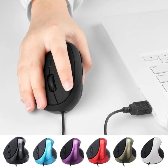 Yyuenw Wired Ergonomic Vertical Mouse, 6 Buttons, 3 Adjustable DPI Modes, Comfortable for Office and Work