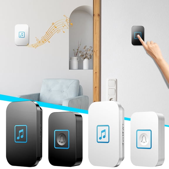 Yyuenw Wireless Doorbell, Home Doorbell, Wireless Communication, Digital Electronic Remote, Control Electronic Doorbell for Home & Office