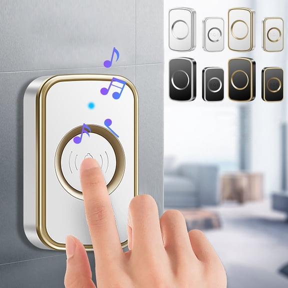 Yyuenw Wireless Doorbell, Long-Range Electronic Remote-Controlled Doorbell; Senior Call Button, 60 Ringtones, Porch Decoration
