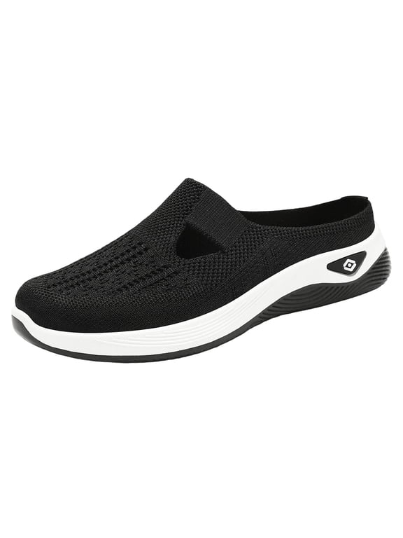 Women Mesh Slip On Mule Clogs Backless Walking Platform Casual Slide Shoes
