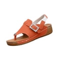 thumbnail image 1 of Yyuenw Women Open Toe Thong Wedge Slides PU Slip On Summer Outdoor Walking Sandals, 1 of 9