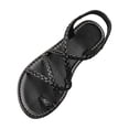 thumbnail image 1 of Yyuenw Women Toe Loop Flat Sandals Crisscross Straps Ankle Buckle Summer Casual Walking Shoes, 1 of 9