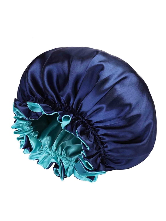 Women's Satin Hair Bonnet, Reversible Double Layer Large Sleep Cap, Adjustable Night Cap for Long Hair Braids, Multi Colors
