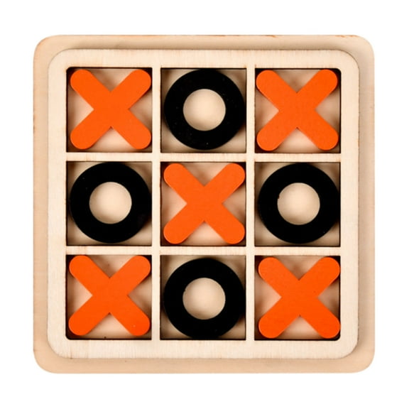 Yyuenw Wooden Board Tic Tac Toe Game XO Table Toy Classical Family Children Puzzle Game Educational Toys, Strategy Game for Kids, Board Size 5.8 X 5.8 in