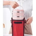 thumbnail image 1 of Yzans Insulated Lunch Box,Stainless Steel Circular Container,Portable Food Storage for Students Office Workers,2 layers, 1 of 9