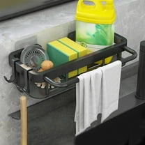 Yzans Stainless Steel Spice Rack,Wall Mounted Kitchen Organizer with Towel Bar,11.8x5.3x2.4in No Drill