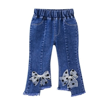Yzengfg Baby Girls Denim Jeans Toddler Kids Pants Jeans Soft Elastic Waist Denim Pants,6 Months-12 Months