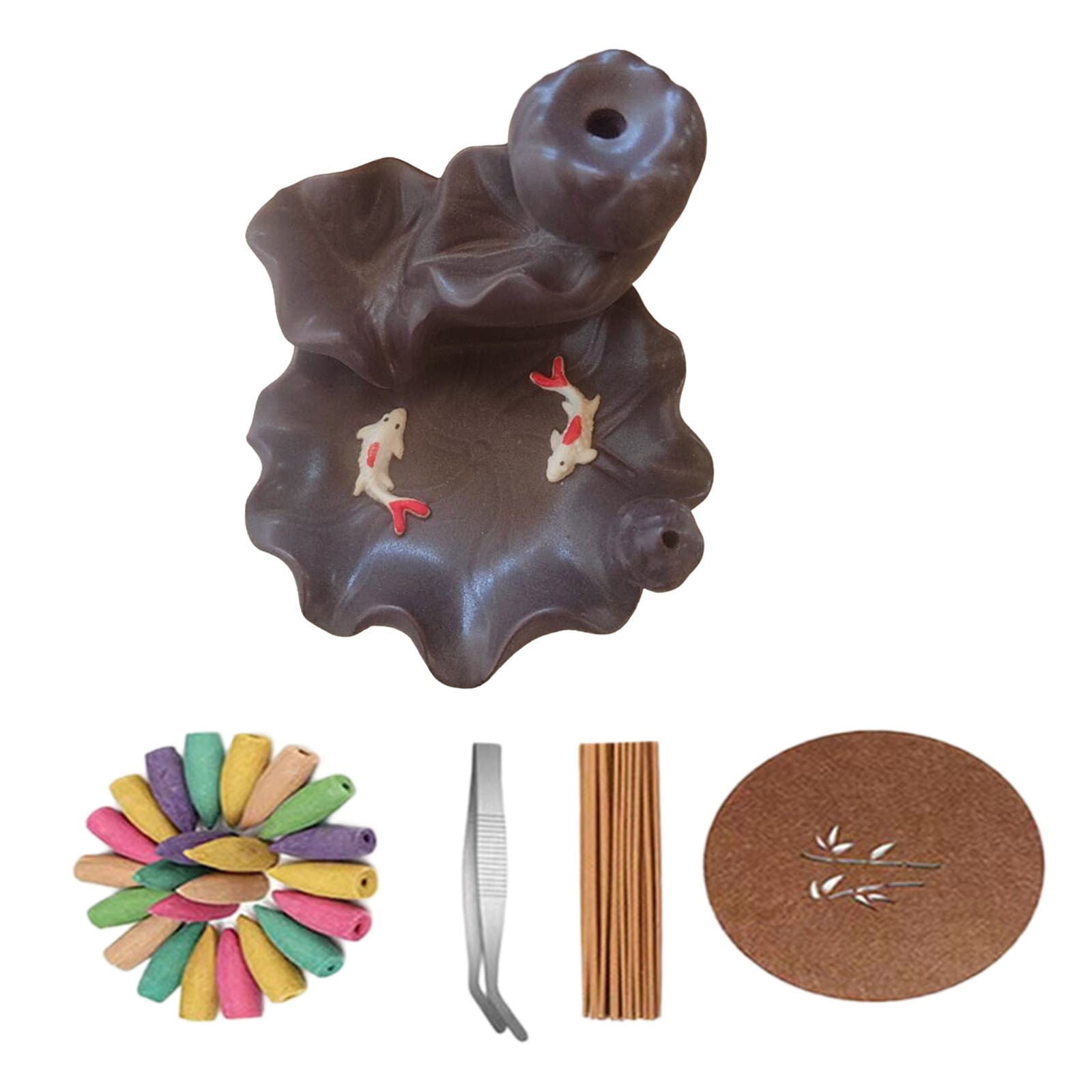 Yzengfg Incense Burner Ceramic Backflow Incense Holder Handcrafted