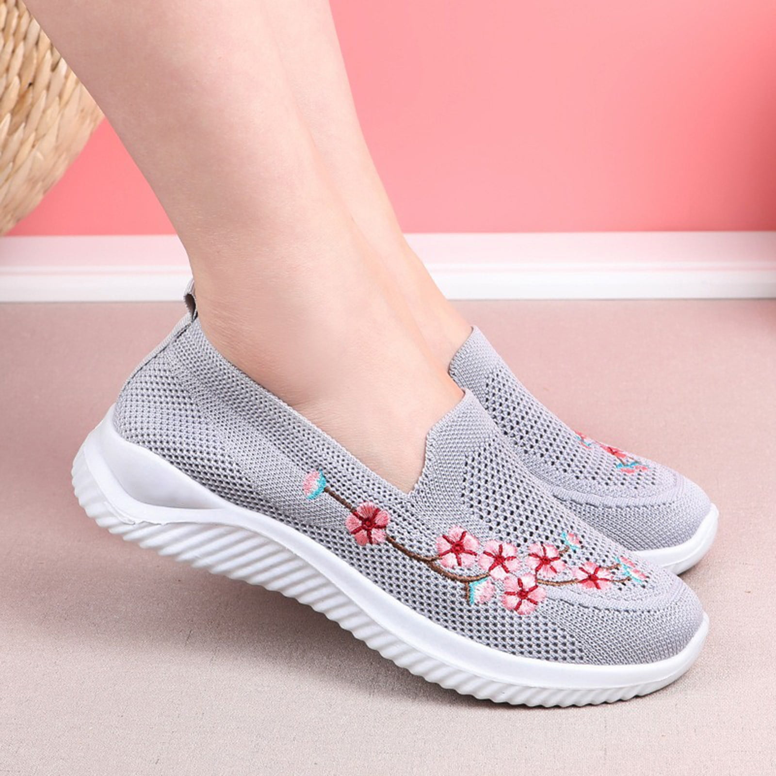 Yzengfg Womens Slip On Shoes Work Non Slip Sneakers Walking Shoes