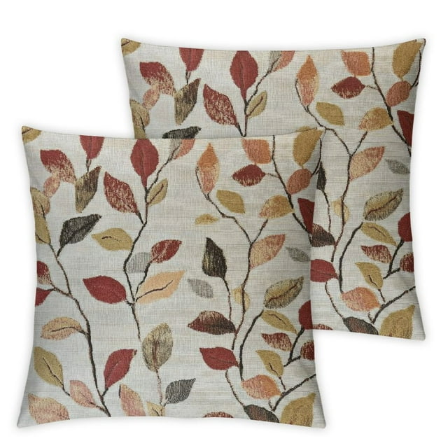 Yzllo0ord Classical Embroidery Jacquard Beige Leaf Pattern Square