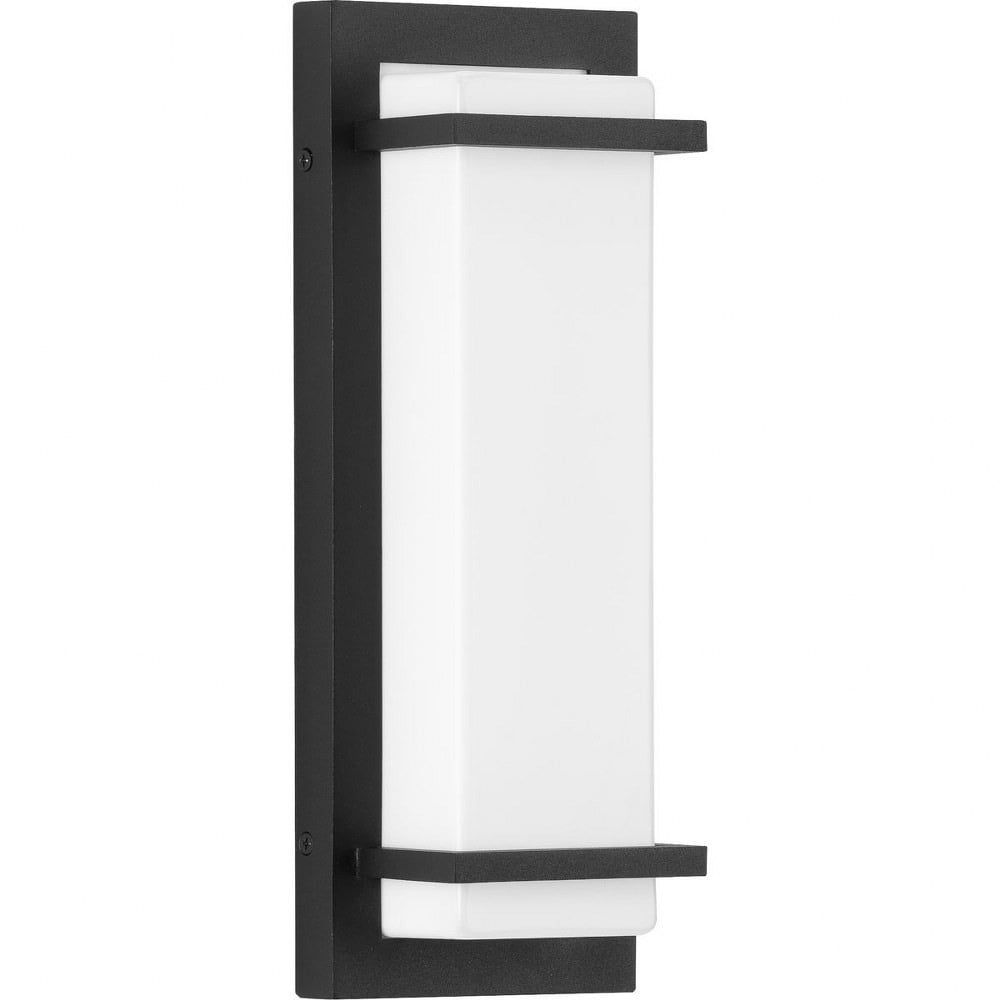 Black Aluminum LED Outdoor Wall Sconce with Acrylic Shade