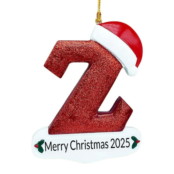 Z 26 Letters Christmas Tree Decoration Pendant Personalized Diy Christmas Ornaments Xmas Tree Hanging Decor Acrylic 3.15 Inch Letter Z