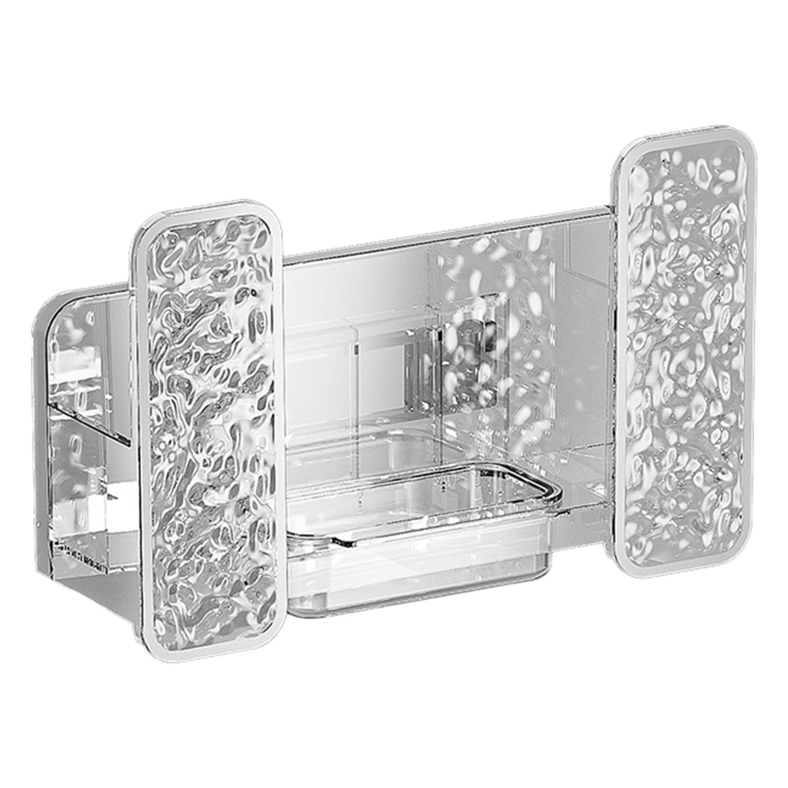 Z-538 Clear Glacier Style Wall Mount Kitchen Shelf No Drill Pot Lid ...