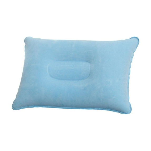 Z-889 Blue Inflatable Plush Rectangular Napping Pillow For Outdoor Camping Travel Comfort Cushion Pvc Material #sA1G1
