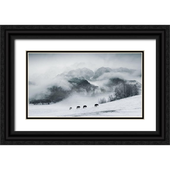 Z, Bingo 18x12 Black Ornate Wood Framed with Double Matting Museum Art Print Titled - The Hard Way