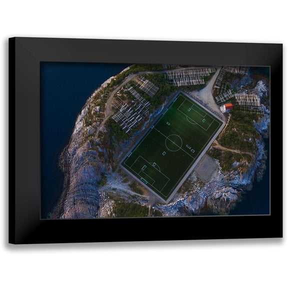 Z, Bingo 24x17 Black Modern Framed Museum Art Print Titled - The Furthest Football Field