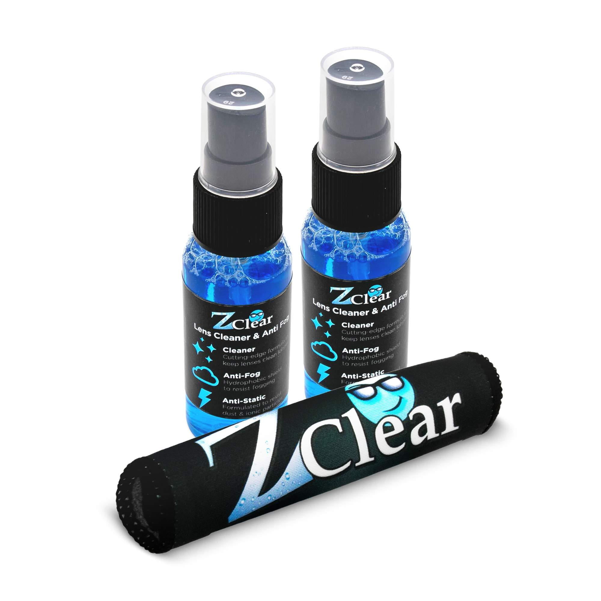 Z Clear Lens Cleaner Reinvented 1oz Spray (2pk) & Microfiber Anti